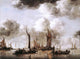 Jan Van de Capelle Dutch Yacht Firing a Salvo, Gallery Wrapped Canvas, 21"x28"