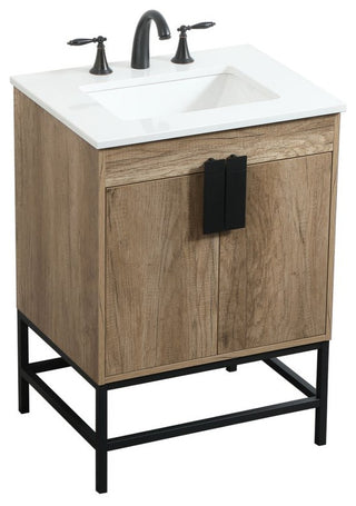 Home Living 19" Modern Natural Oak-Light Bathroom Vanity
