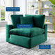 Commix Down Filled Overstuffed Performance Velvet Corner Chair Green