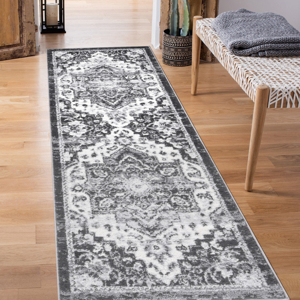 Alexandria Yana Power-Loomed Polypropylene Area Rug, Ivory, 2' X 6'