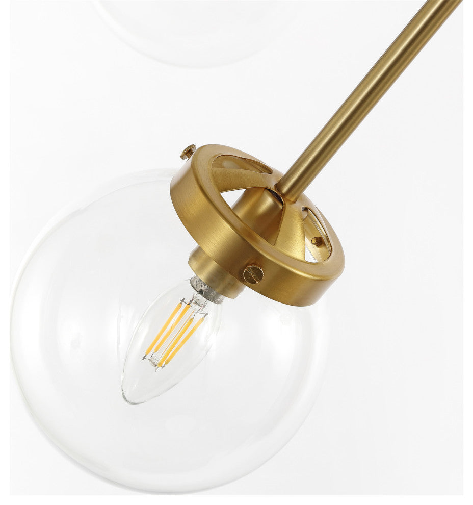 12-Light Dimmable Sputnik Sphere Chandelier, Clear Glass Shades