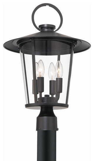 Andover 4-Light Matte Black Outdoor Lantern Post