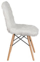 Shaggy Dog White Accent Chair