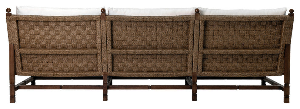 Vaterra Teak And Rattan Patio 3-Seat Sofa