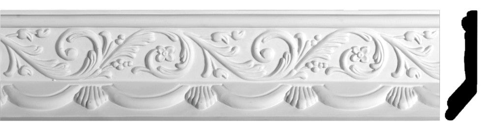 Cornice White Urethane  82 3/4" L  Letreamont Ornate |