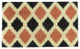Black Burnt and Cream Coir Tribal Rectangular Door Mat