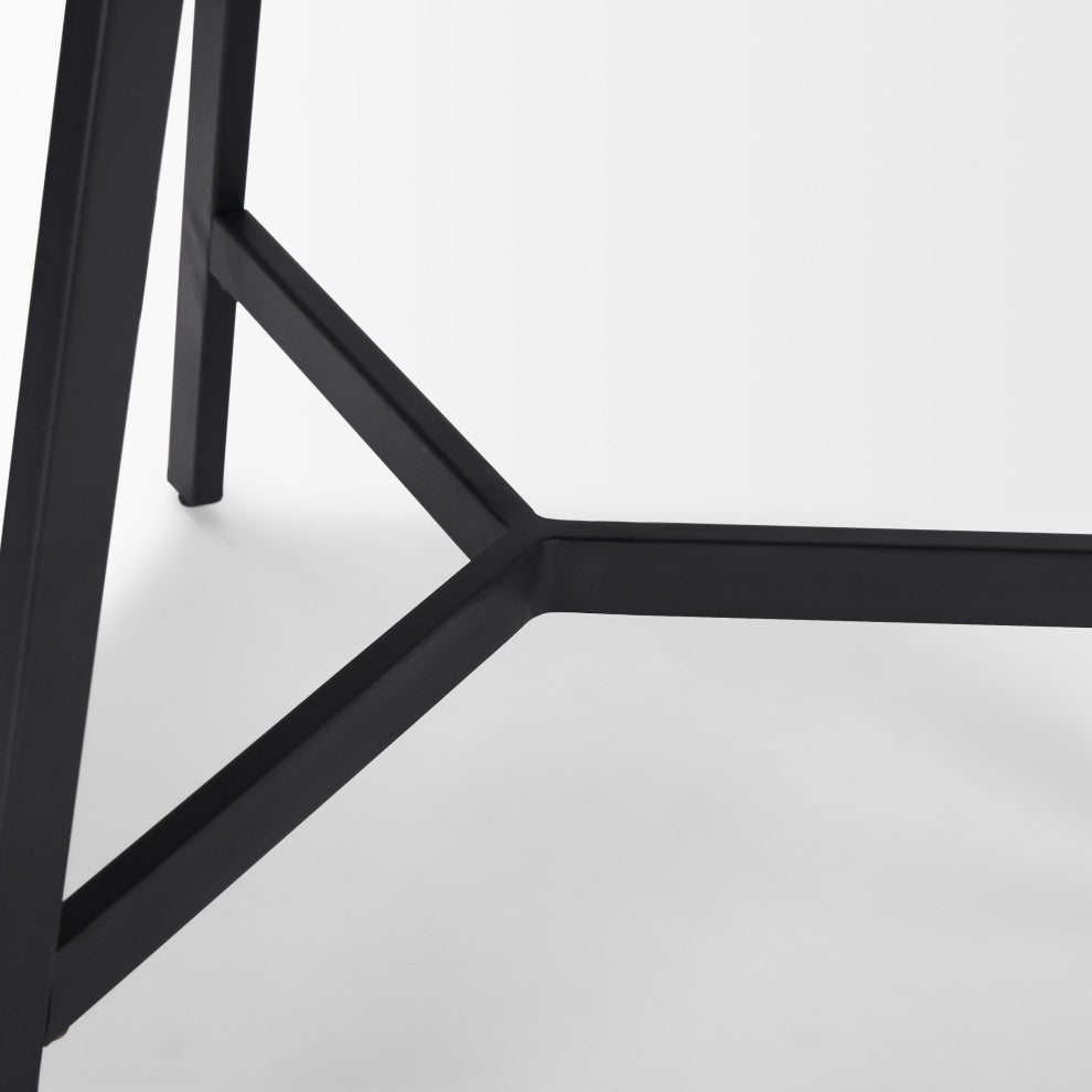 Todd Dark Brown Wood W/ Metal Legs Side Table