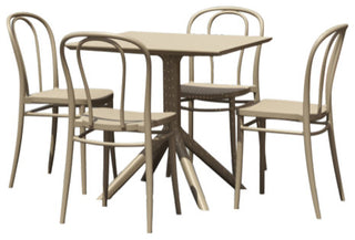 Victor Patio Dining Set With 4 Chairs Taupe