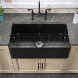 30" x20" Apron-Front Workstation Single Bowl Fireclay Farmhouse Kitchen Sink