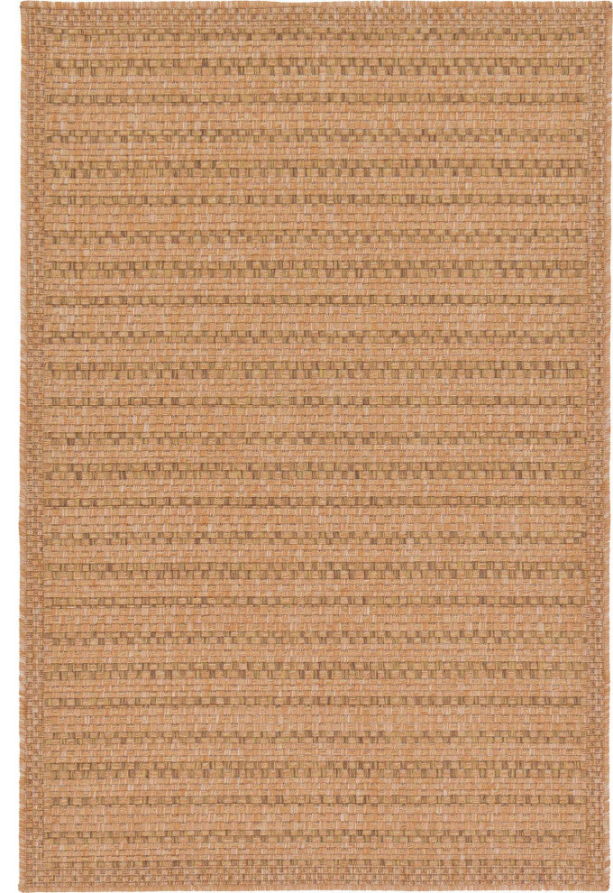 Rug Unique Loom Outdoor Border Light Brown Rectangular 3' 3 x 5' 0