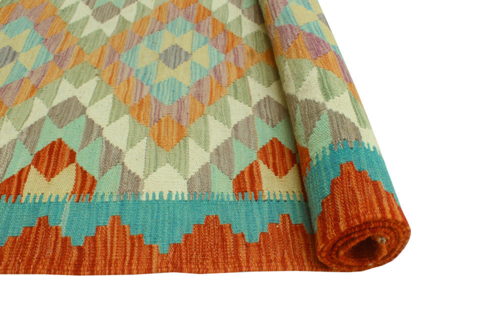 Sangat Kilim Hrytherf Rust/Blue Runner, 2'9x12'9