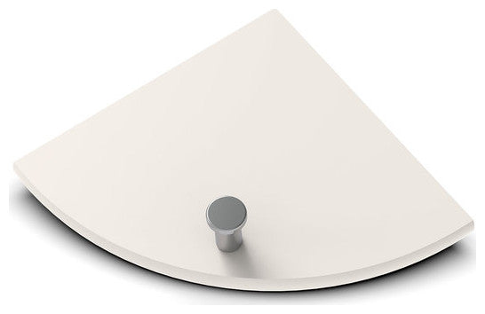 TileWare Boundless 6 inch Corner Shelf Bone Shower Bathroom, Polished Chrome Hook