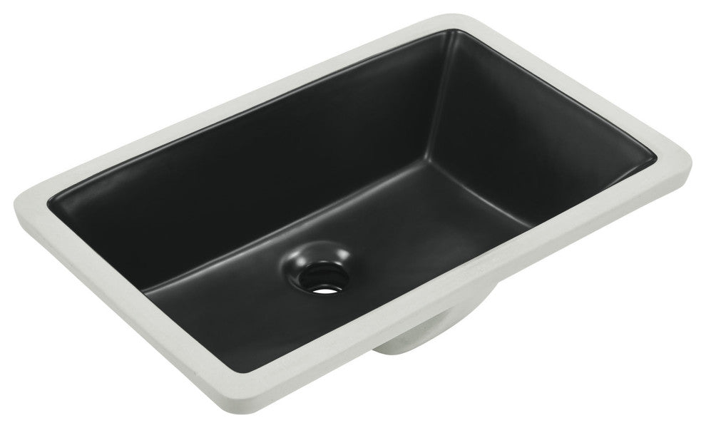 Voltaire 21" Rectangle Undermount Bathroom Sink, Matte Black