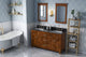 Chatham Traditional 60" Chocolate Double Sink Vanity, Black Granite Vanity Top