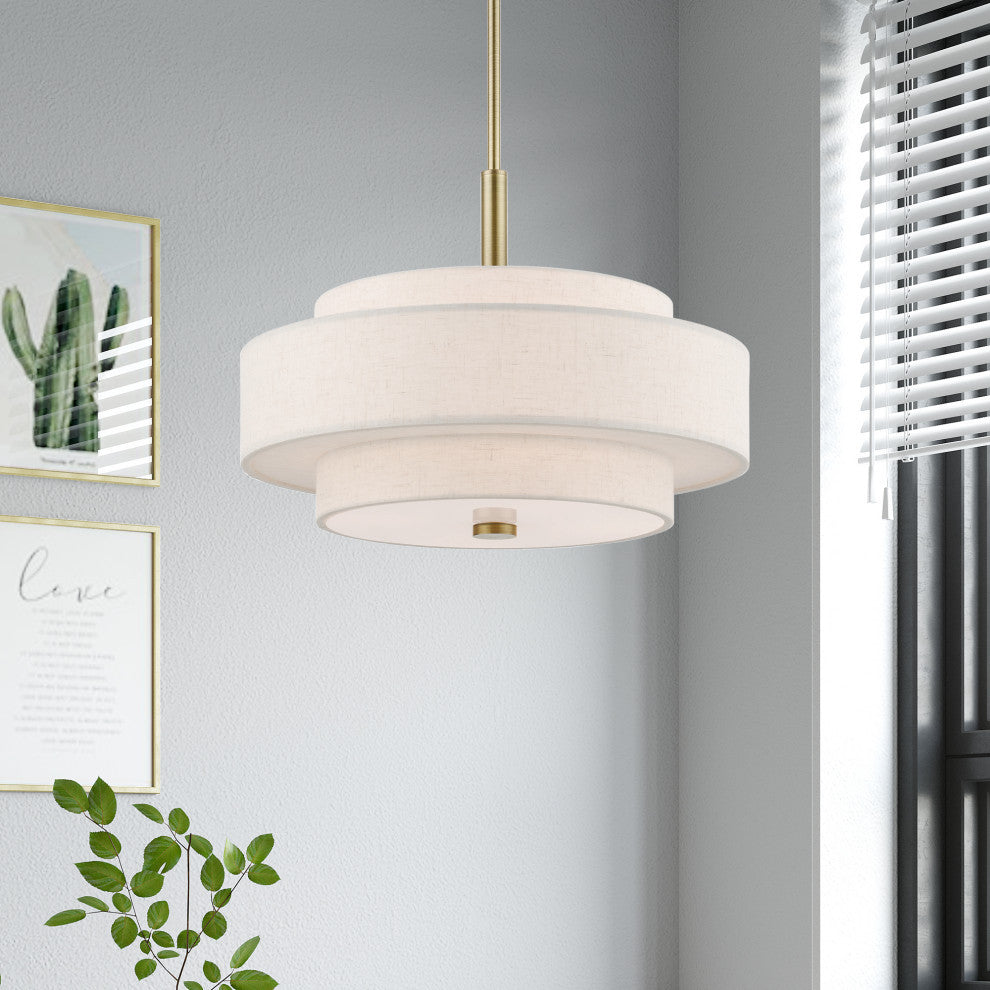 Monroe 4 Light Antique Brass Pendant Chandelier