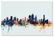 Michael Tompsett ''Brisbane Skyline Blue'' Canvas Art, 22x32