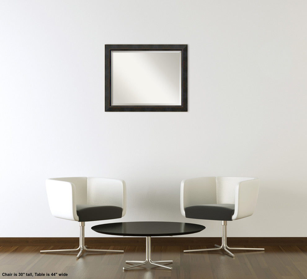 Signore Bronze Beveled Wood Wall Mirror - 32.25 x 26.25 in.