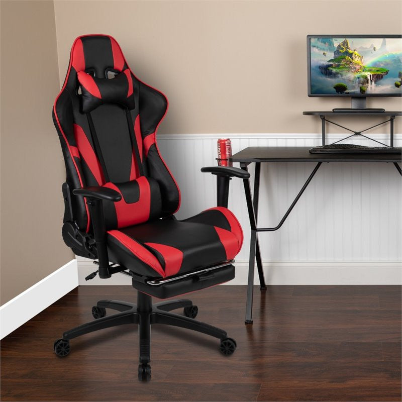X30 Gaming Ergonomic Computer Chair w/Fully Reclining Back & Slide-Out Footrest,