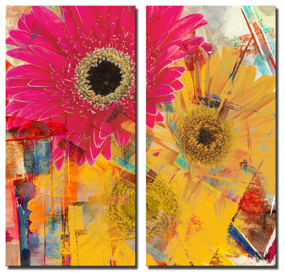 Painted Petals XXXV Canvas Art, 2-Piece Set, 24"x12"