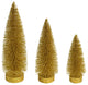 Vickerman Ls190708 7"-9"-11" Gold Glitter Oval Pine Artificial Christmas Tree