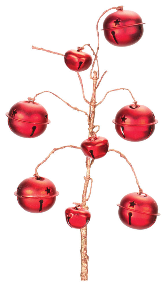 Red Sleigh Bell Spray, Set of 6
