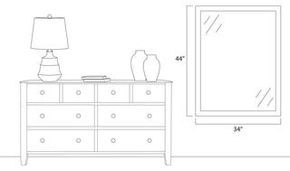Huntington Framed Wall Mirror, White, 34"x44"