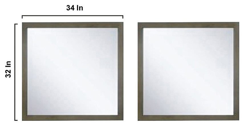Marsyas 84" Double Vanity, No Top and 34" Mirrors, Rustic Brown