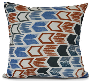 Arrow, Geometric Print Pillow, Gray, 26" x 26"