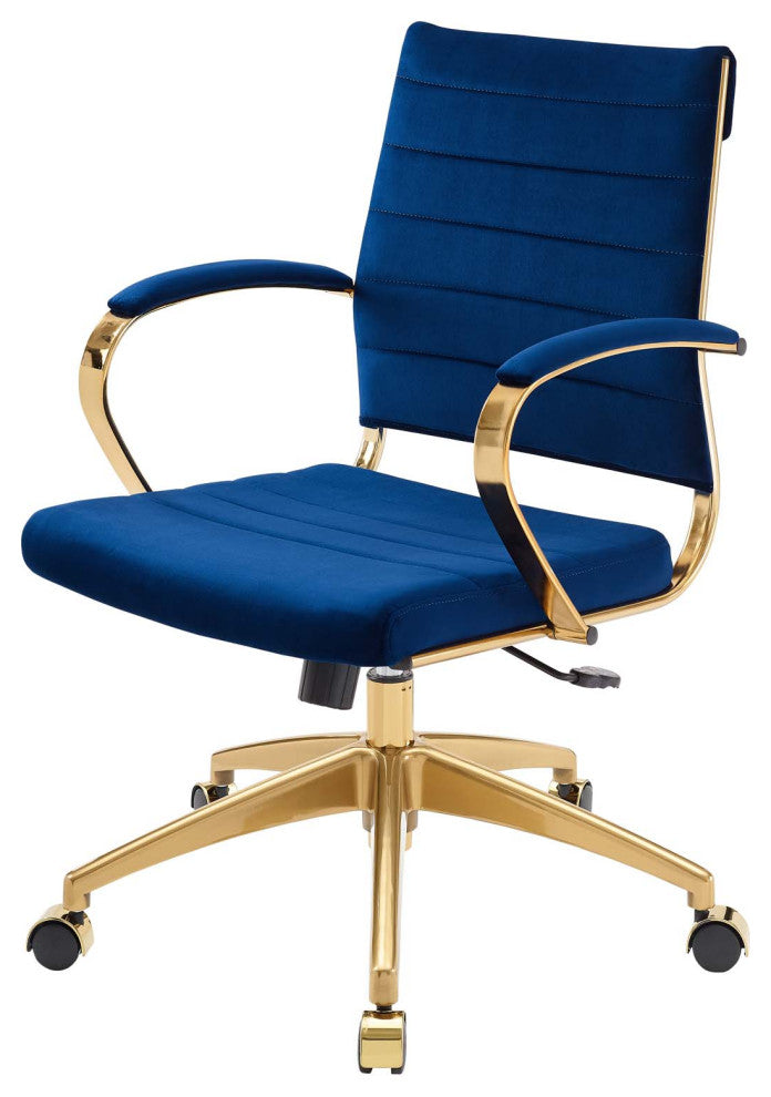 Computer Work Desk Chair, Velvet, Blue Navy, Modern, Home Business Office