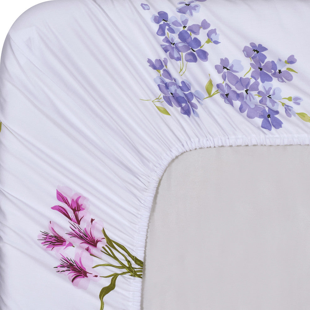 Blossom 100% Cotton Flower Print Sheet Set, Queen