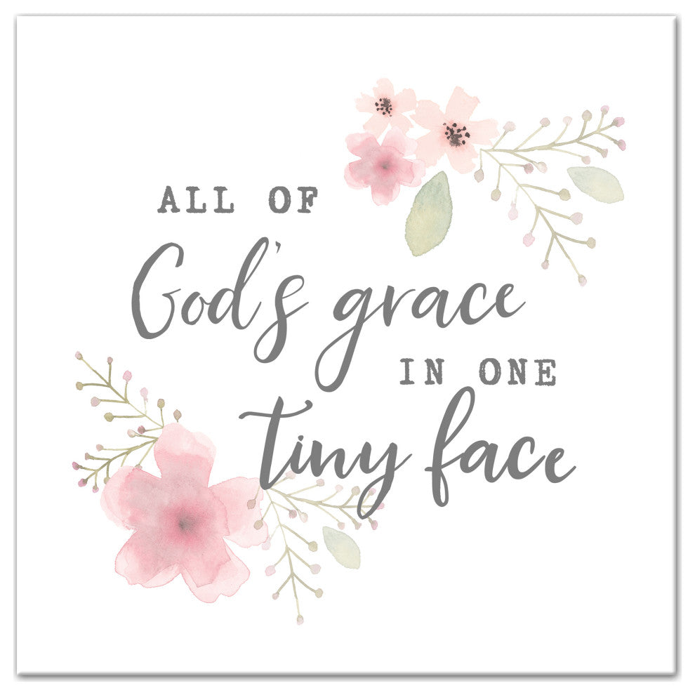 Gods Grace In One Tiny Face 24x24 Canvas Wall Art