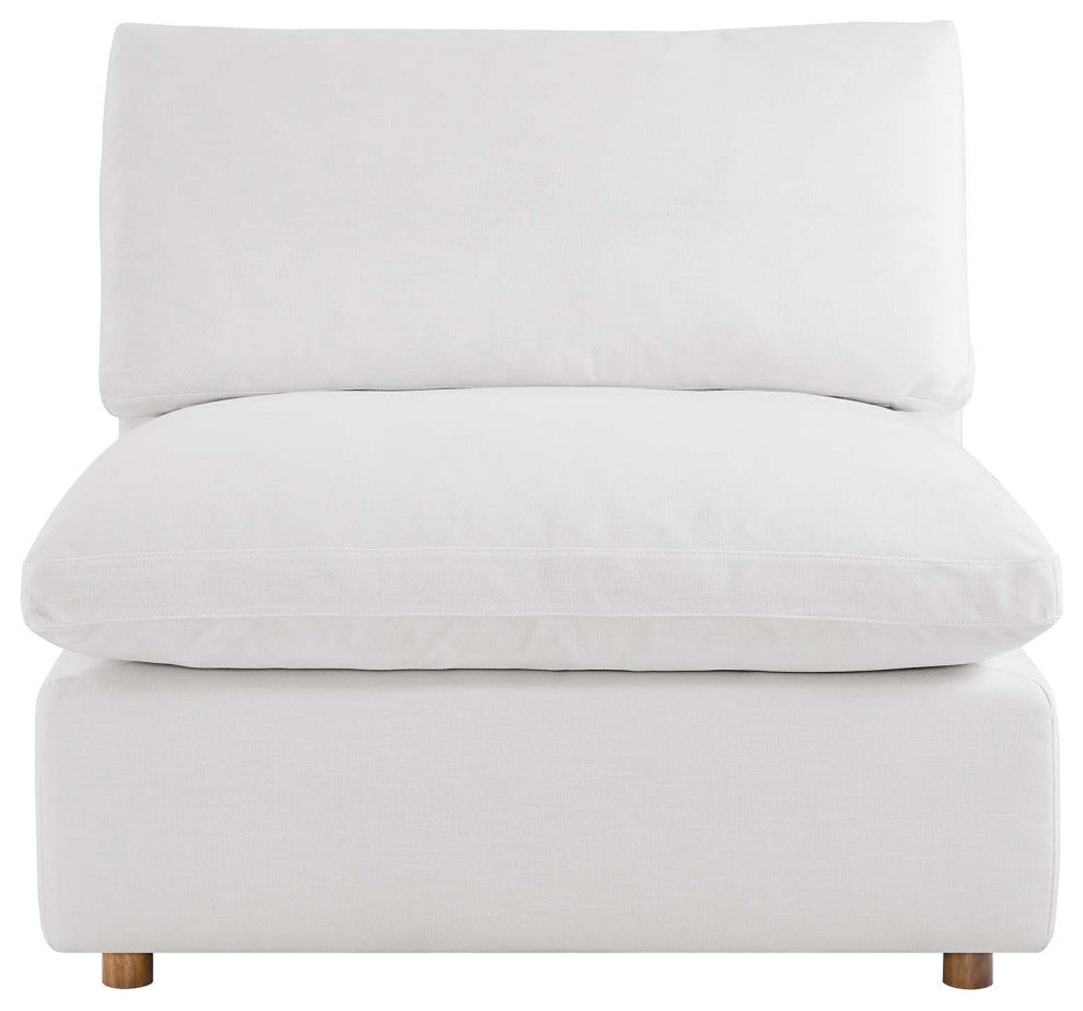 Commix Down Filled Overstuffed 5-Piece Armless Sectional Sofa, Pure White