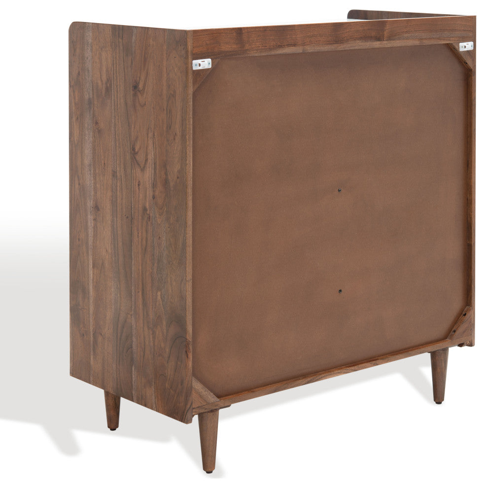 Safavieh Couture Milana Marble Bar Cabinet, Walnut/White