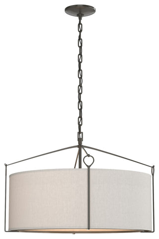 Bow Pendant, Dark Smoke Finish, Flax Shade