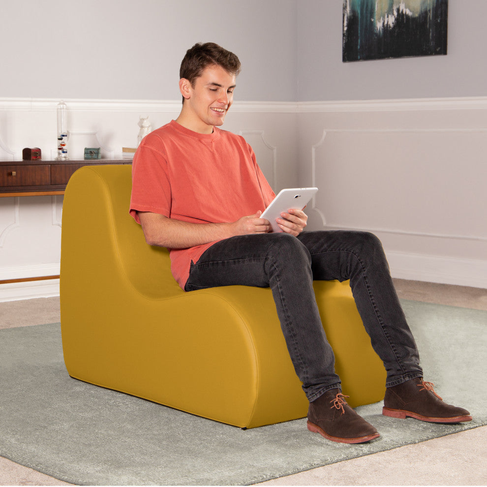 Midtown Large Foam Chair, Commercial Soft Seating, Premium Vinyl, Yellow