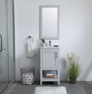 18" Contemporary Grey-Light Vanity Mirror