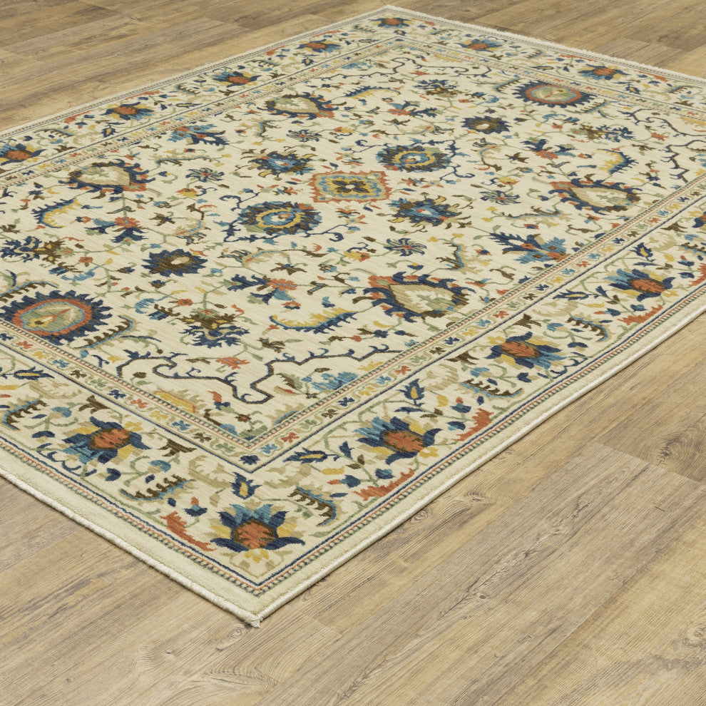 Fabienne Persian Indoor Ivory/Multi Area Rug, Ivory, 9'10"x12'10"