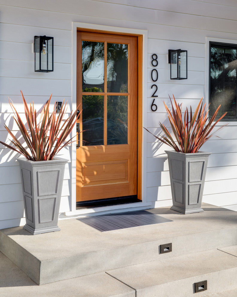 Brixton Tall Planter, 28", Gray, 28 Inch, 2 Pack