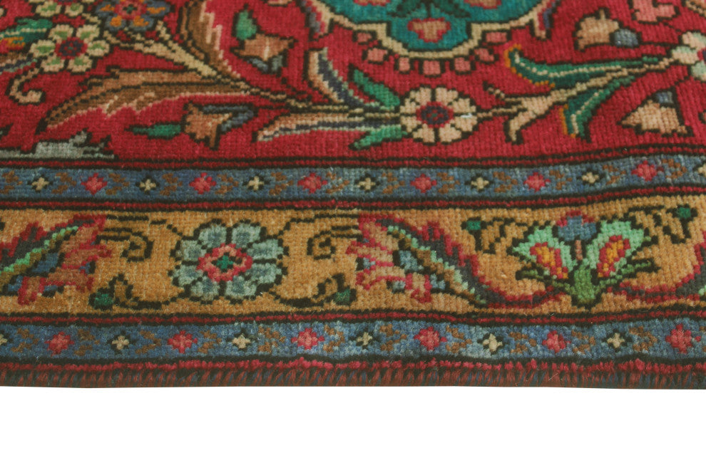 Fine Vintage Distressed Adrienne Red/Ivory Runner, 3'0 x 11'2