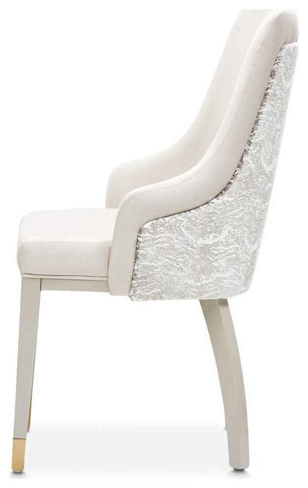 Carmela Dining Arm Chair, Set of 2, Shimmer Ivory