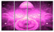 Bright Purple Infinite World, Floral Canvas Art Print, 48"x28", 4 Panels
