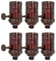 Royal Designs, Inc. On/Off Turn Knob Lamp Socket, Oil Rubbed Bronze, Set of 6