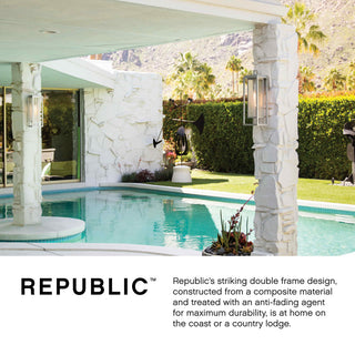 Hinkley 12" Republic Small Outdoor Wall Mount Lantern, Satin Nickel