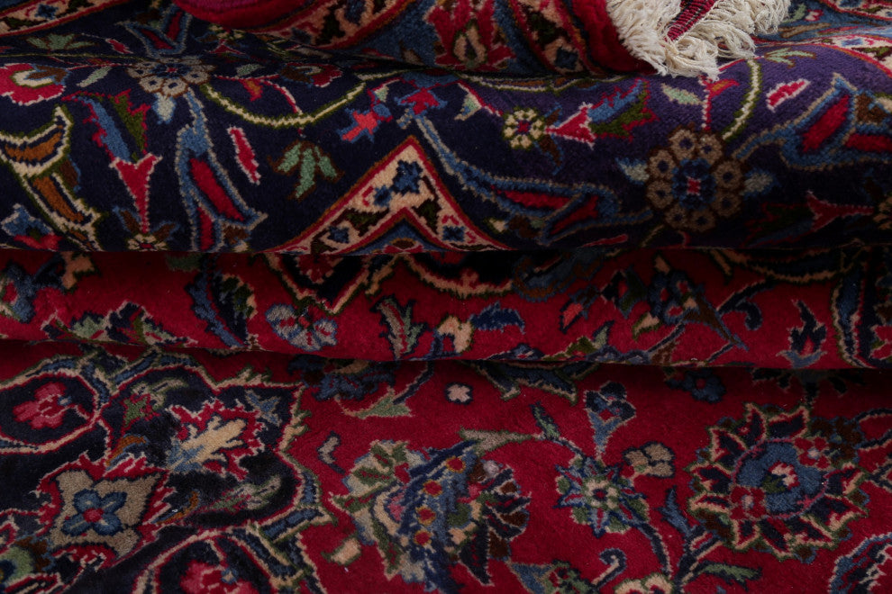 Consigned, Oriental Traditional Hand-Knotted Persian Area Rug, Red, 10x13