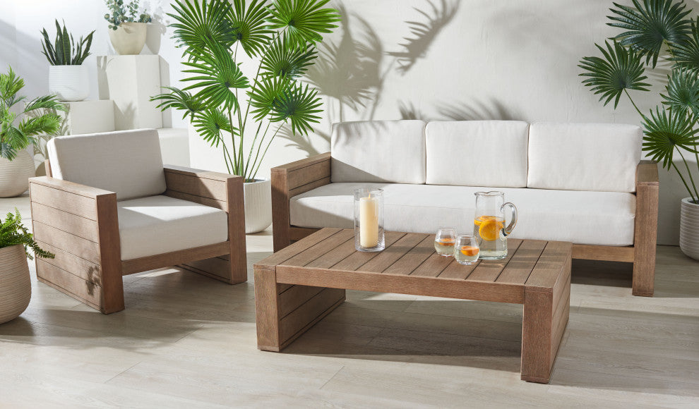 Safavieh Couture Santiago Indoor-Outdoor Patio Coffee Table, Natural