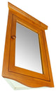 Bathroom Medicine Cabinet with Mirror Golden Oak Hardwood Corner Wall Mount