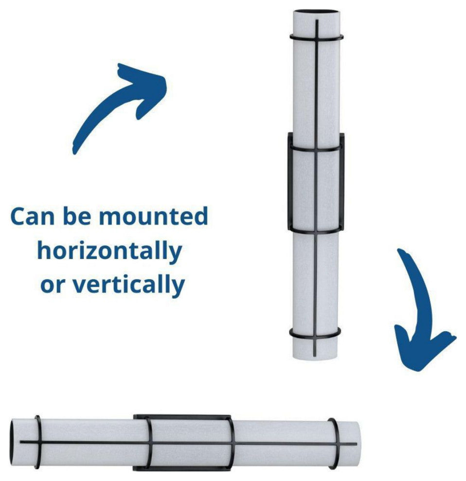 Grid LED 1-Light White Linen Glass LED Modern Wall Light, Black