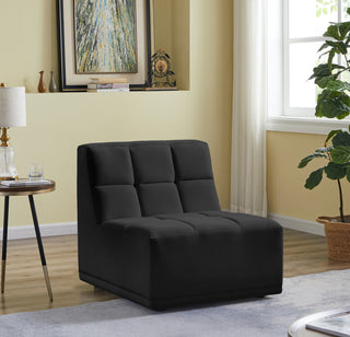 Relax Velvet Upholstered Armless Chair, Black