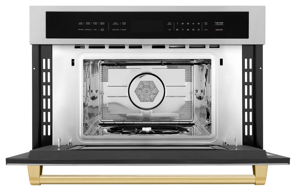ZLINE 30 In. Autograph Microwave Oven, Stainless With Gold Accents, MWOZ-30-G