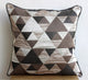 Brown Jacquard Weave 22"x22" Optic Japanese Pillows Cover, Brown Origami